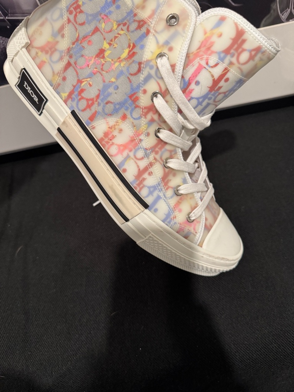 Dior Pastel Multicolor Oblique High-Top Sneakers B23 Monogram - Picture 10 of 12
